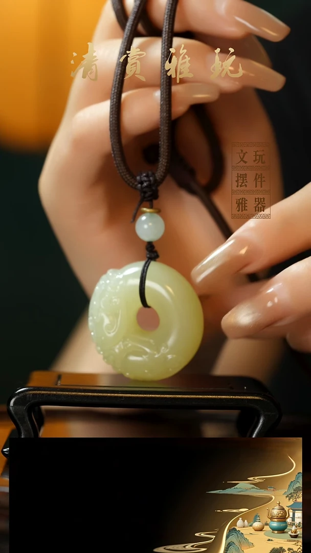 玉《貔貅平安扣》手把件摆件