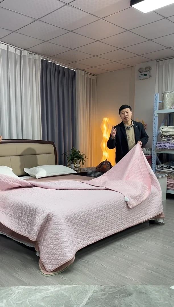 棉230cm*250cm 贡缎提花（粉）