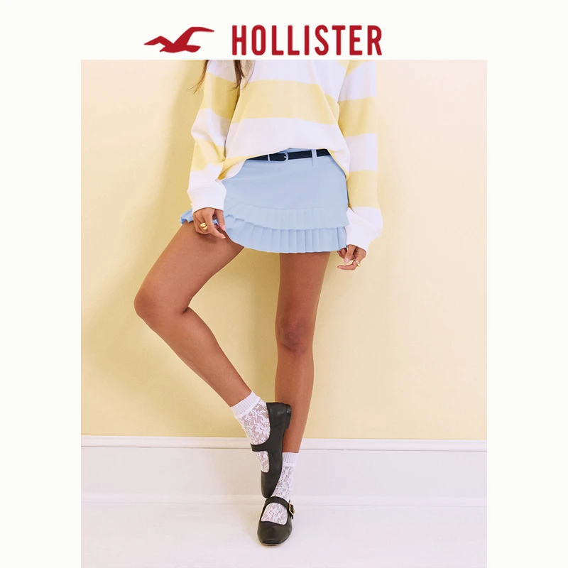 Hollister25夏美式Y2K辣妹内衬百褶短裙半身裙女装KI343-5121