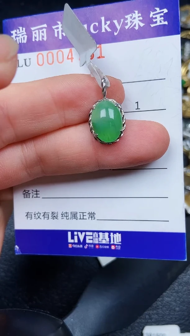 翡翠银S925镶嵌颈饰4731