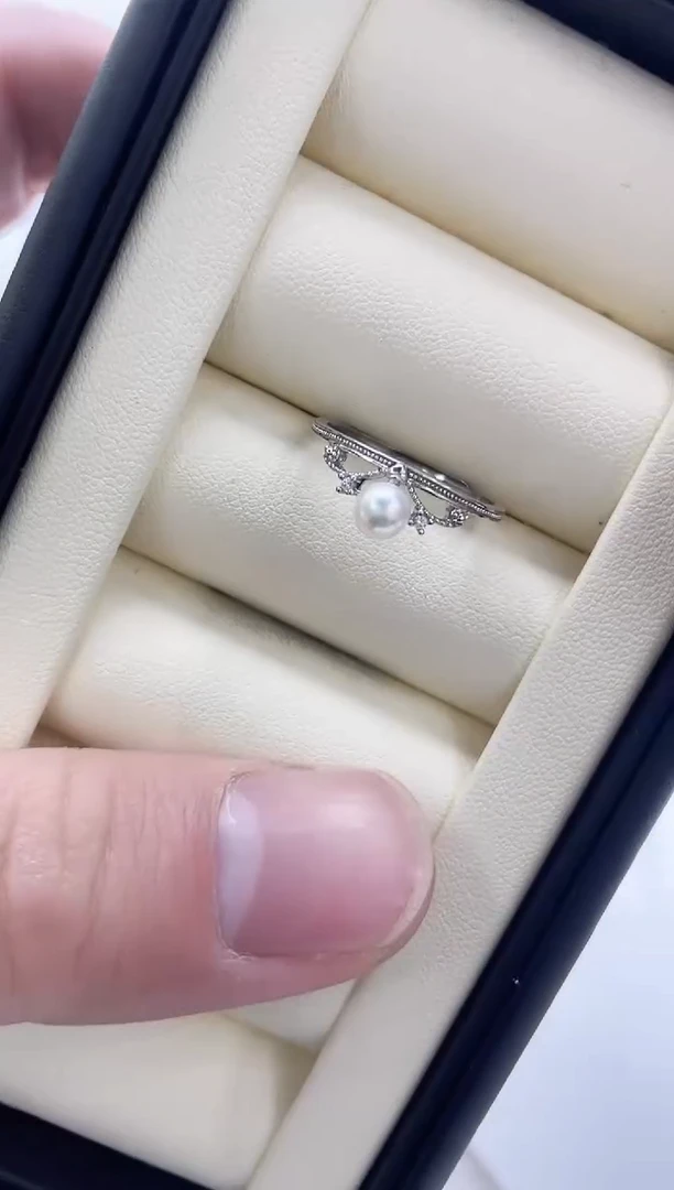【闪购商品】海水珍珠戒指银S925镶嵌海水珍珠戒指