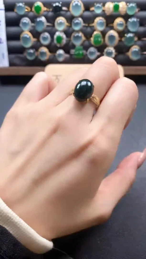 银S925镶嵌戒指翡翠51511