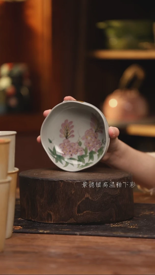 陶瓷 景德镇高温釉下手绘陶瓷@L331@