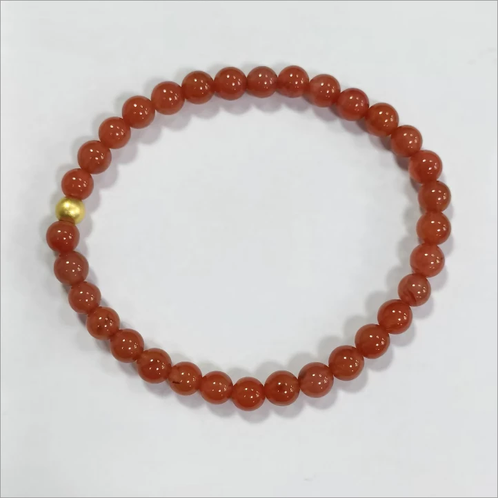 【中国黄金】南红*手串*S925银镶嵌-S4333-格