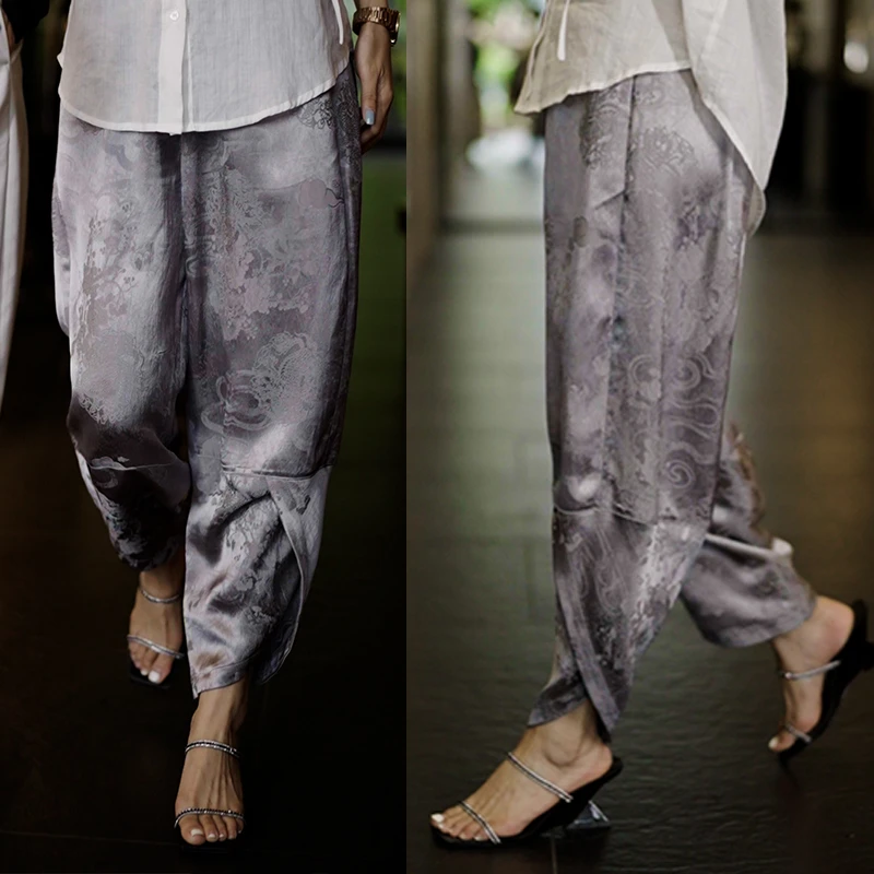 【keke定制-CK931】-夏季新款百搭轻薄舒适高级感女装休闲裤