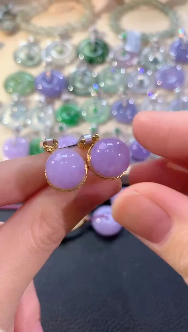 吊坠(不含链)18K金镶嵌翡翠冬日珠宝多样性发货一件E70紫货有色差