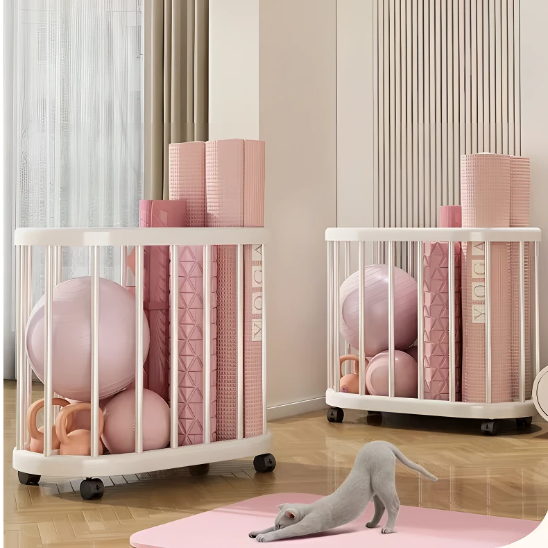 瑜伽垫收纳篮可移动收纳篮体育用品健身器材置物架家用收纳架