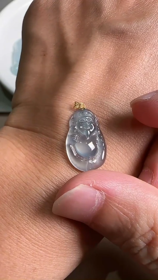 翡翠18K金镶嵌吊坠(不含链)  多样性发货