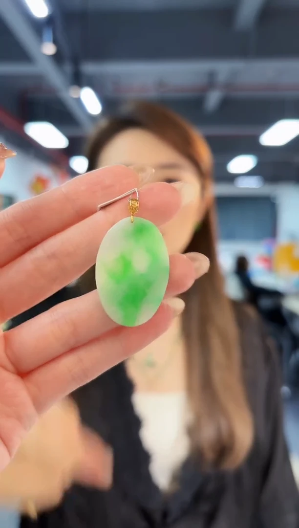 【闪购商品】翡翠颈饰18K金镶嵌缅料A货/支持复检/一件