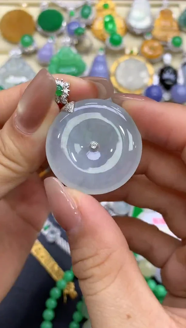 颈饰18K金镶嵌翡翠304-中国好珍宝