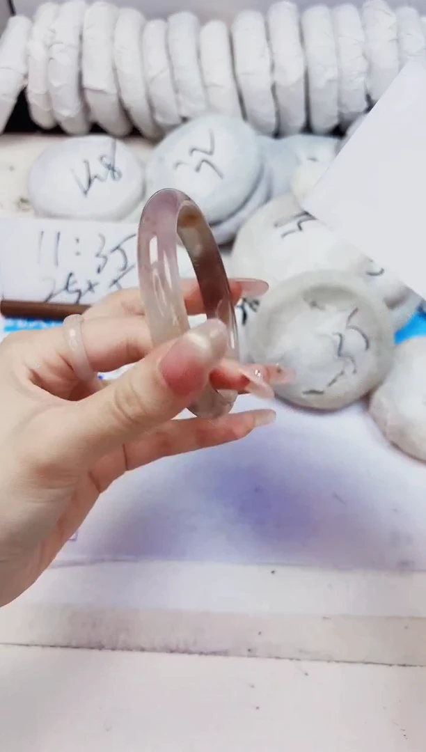 石英质玉手镯未镶嵌495-紫罗兰-圈口60