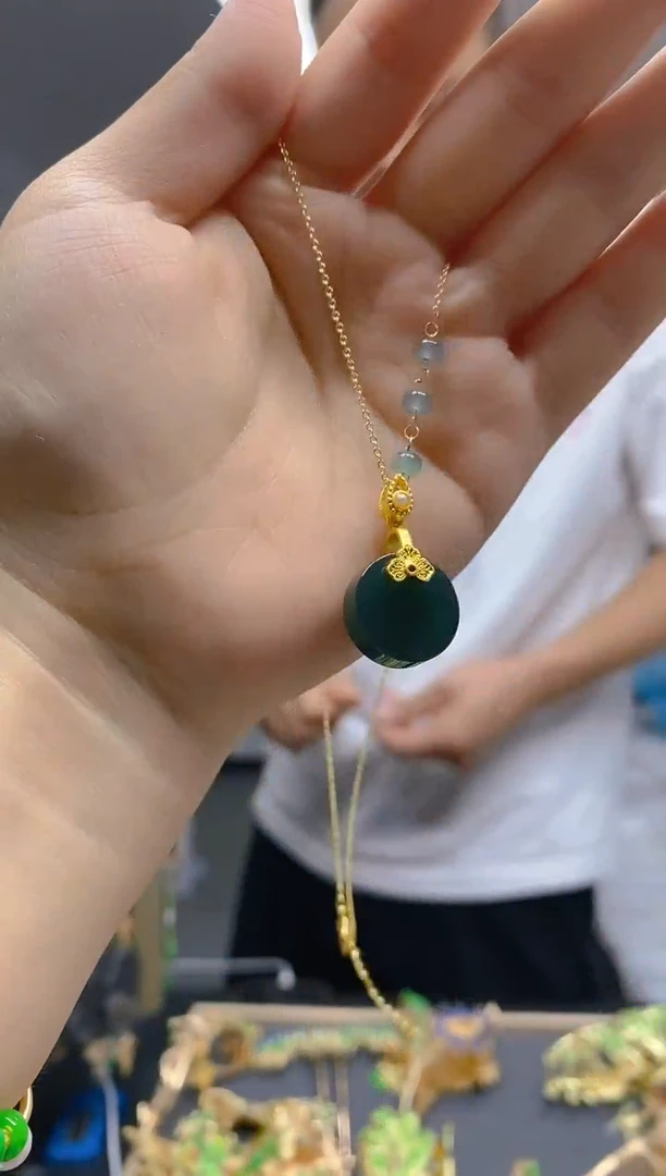 【闪购商品】翡翠耳饰合金0158翡翠锁骨链