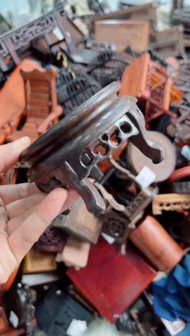 木50五足微瑕底座花架摆件处理