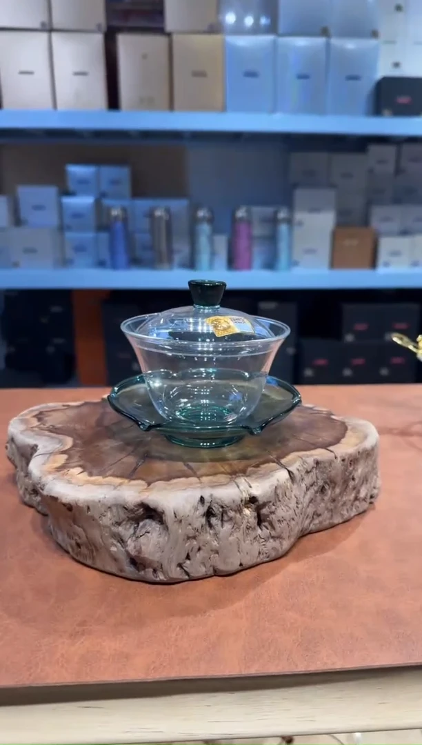 禾器荷叶盖碗墨绿色