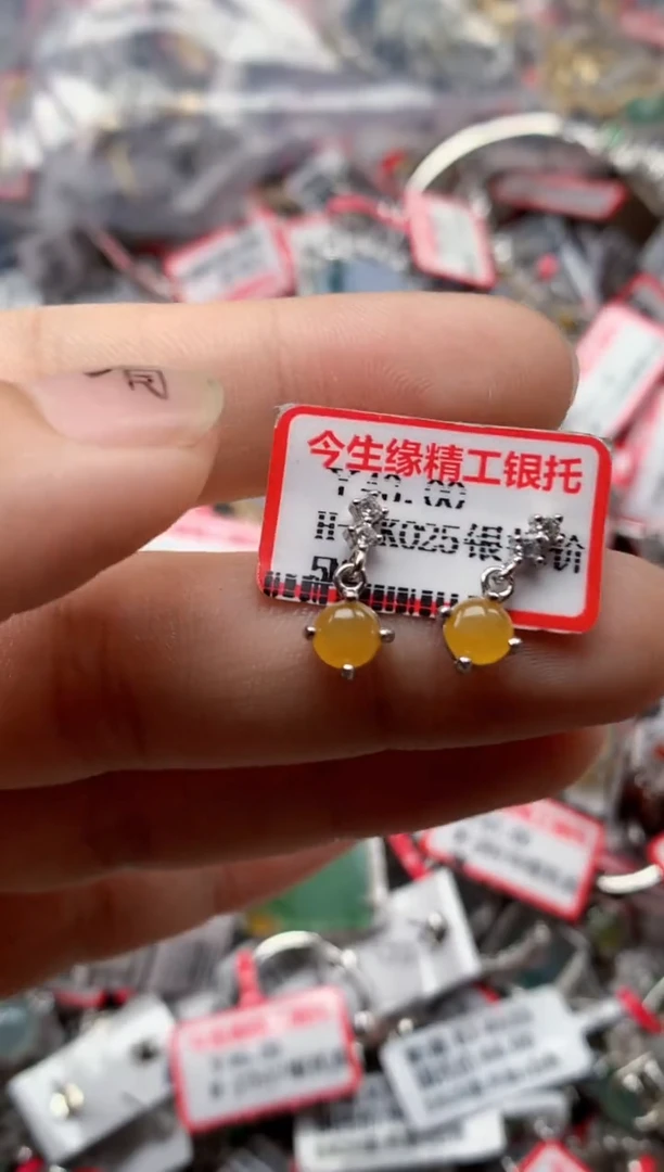银S925镶嵌戒指翡翠天然A货缅甸翡翠