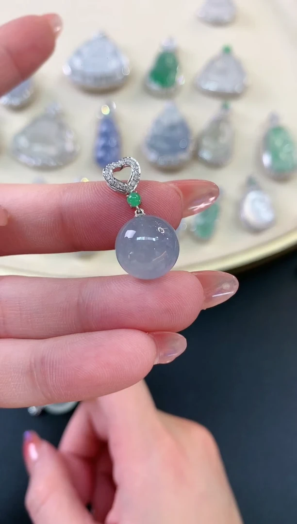 【闪购商品】翡翠吊坠(不含链)18K金镶嵌A671|5500