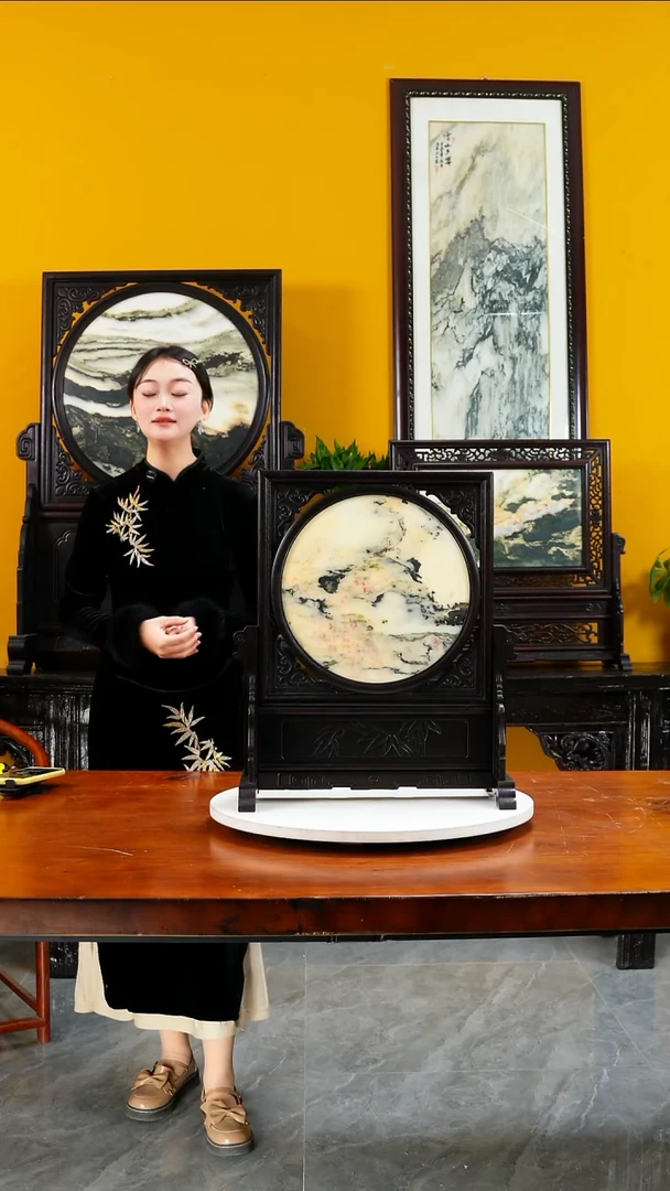 石材天然大理石画摆件