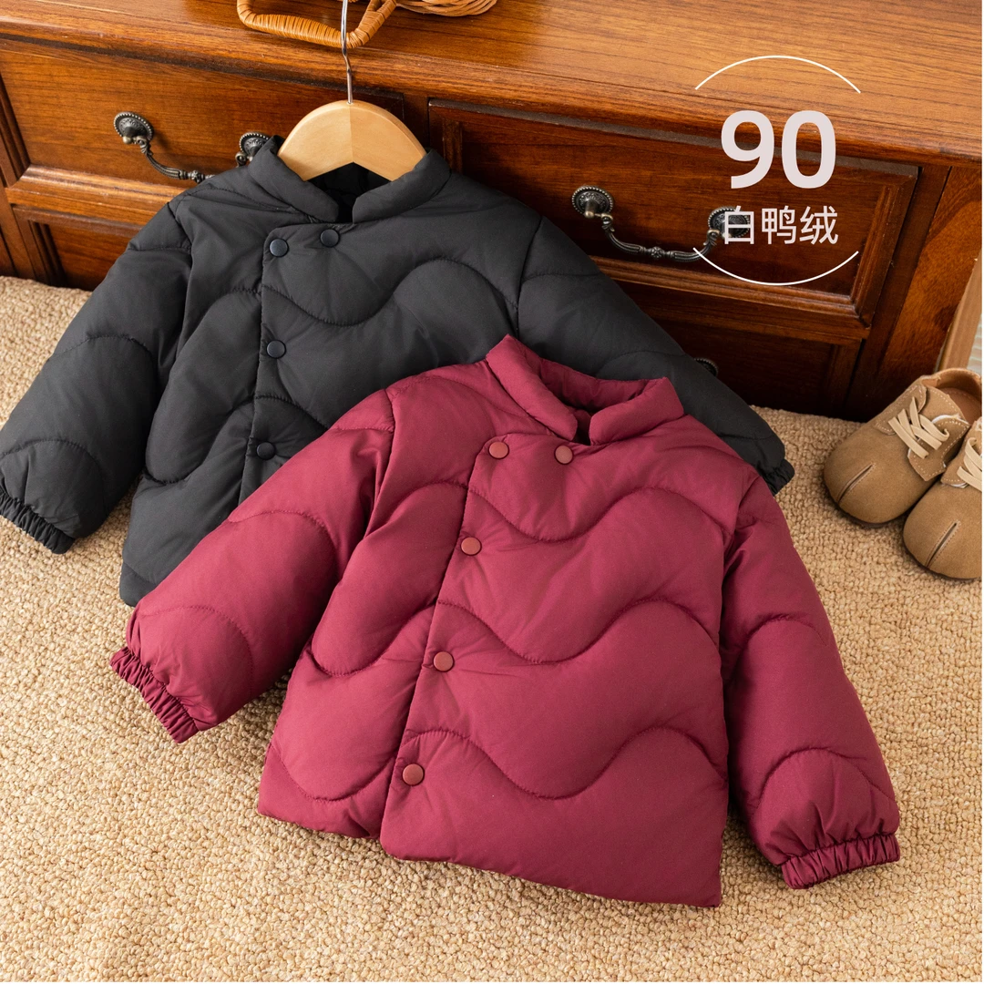 男女宝宝羽绒服90白鸭绒儿童羽绒服新中式中国风加厚小童冬季保暖