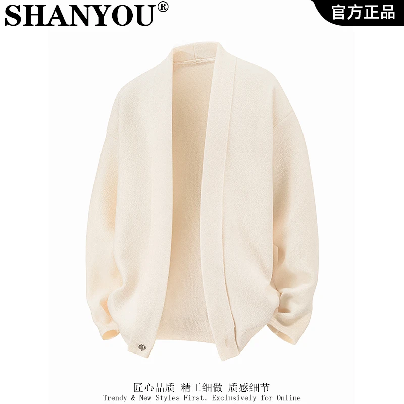 高级感男士开衫针织毛衣春秋季新款休闲简约美式潮流百搭宽松外套