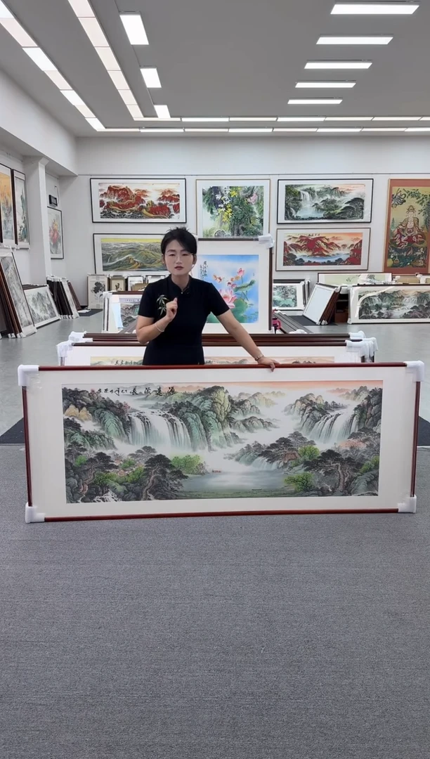 国画手绘  219*88  源远流长