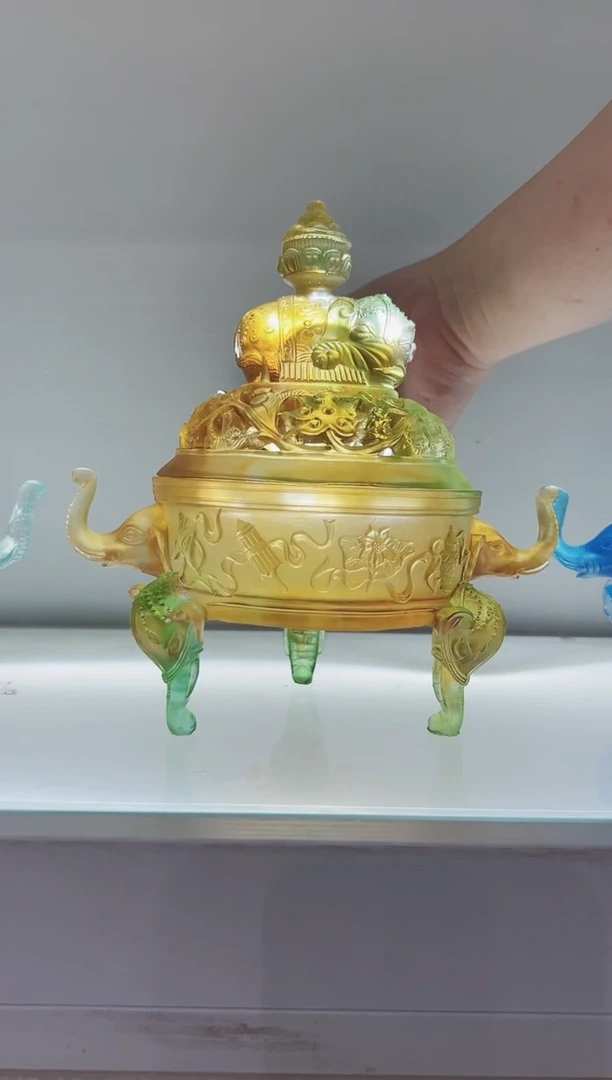 手工艺品琉璃卢*县古法琉璃吉祥圆满