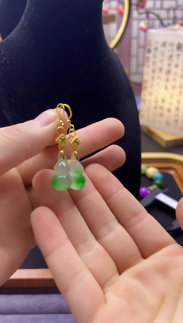 【闪购商品】翡翠耳饰14K金镶嵌E390