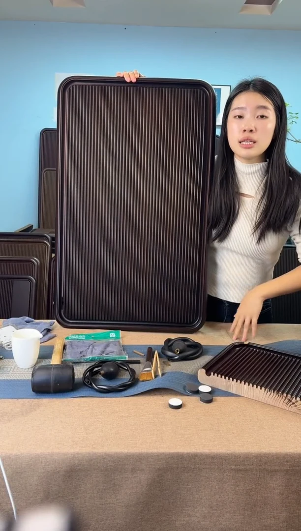 千川黑胡桃色款式茶盘80*50*5