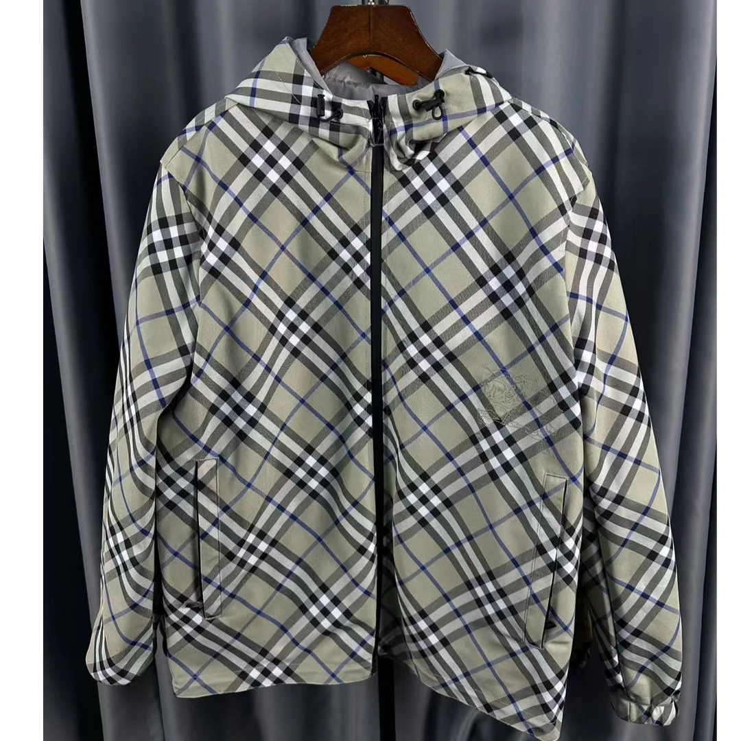 99新 BURBERRY/博柏利 春秋两季经典格纹时尚双面夹克外套