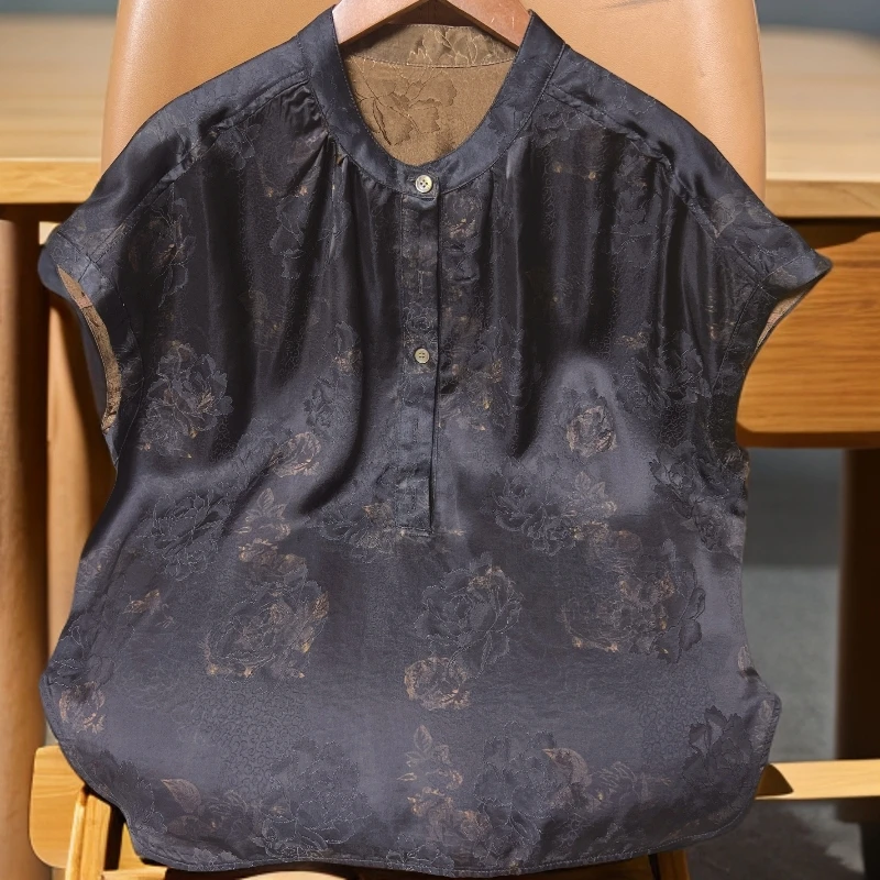 230【金姐专属】新款高定时尚新中式夏季复古提花老料上衣