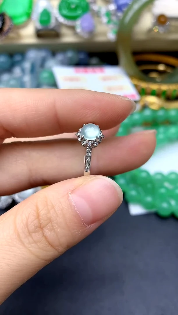 18K金镶嵌戒指翡翠295 -中国好珍宝