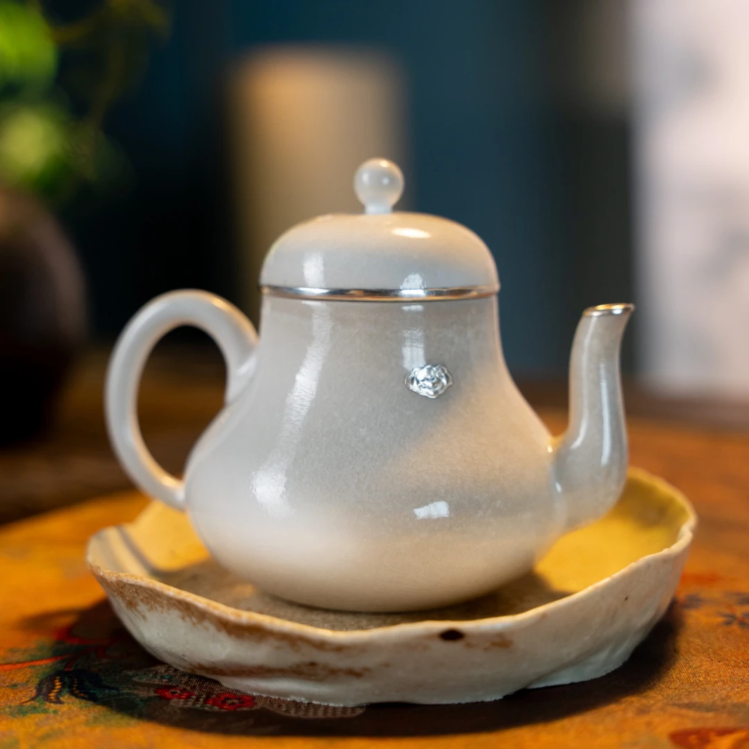 2025新款茶具高白泥柴窑裸烧手工陶瓷茶壶家用聚会送礼物