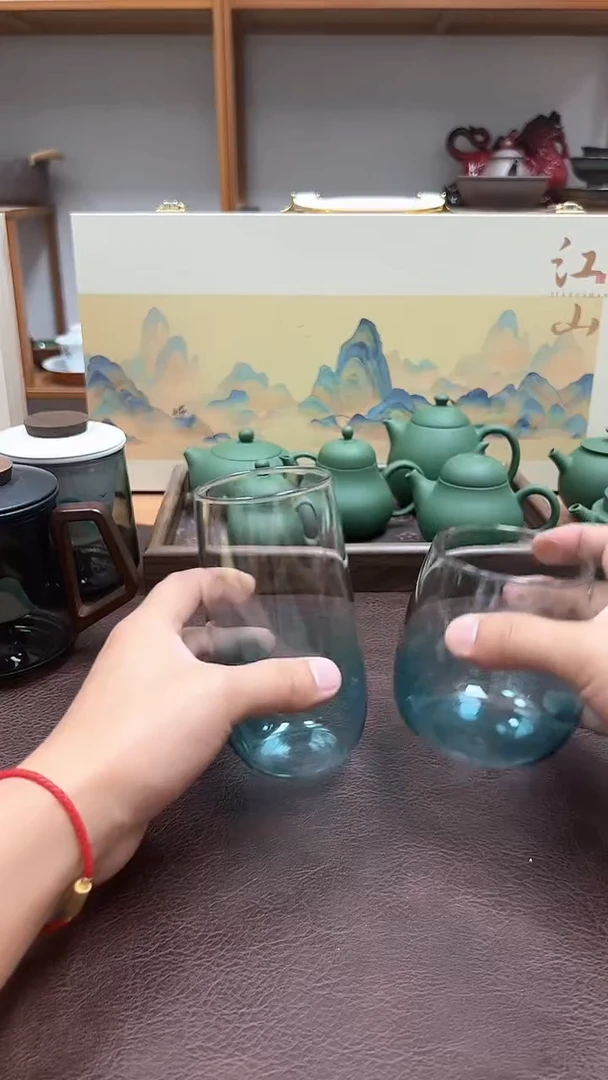 德化陶瓷茶具2个玻璃杯茶具14