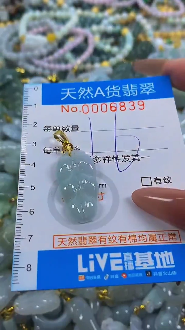 颈饰未镶嵌翡翠净货挂件-6839