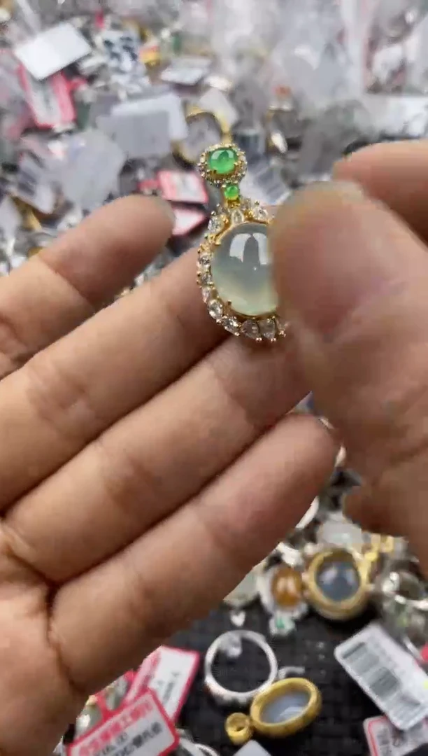 银S925镶嵌戒指翡翠3333----2