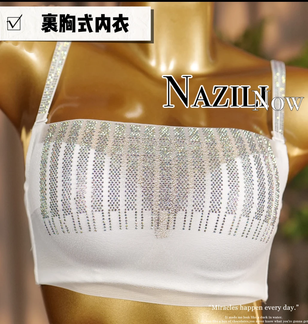 娜姿俪闪钻交叉美背防走光蕾丝内衣套装 【801901】