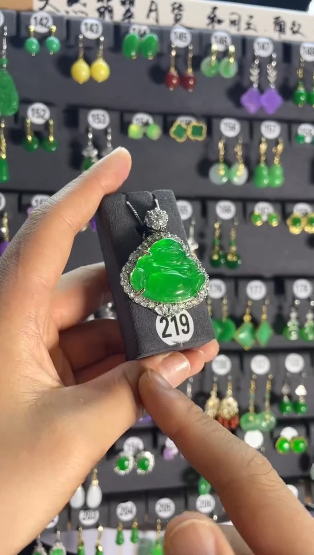 【闪购商品】翡翠耳饰银S925镶嵌219...