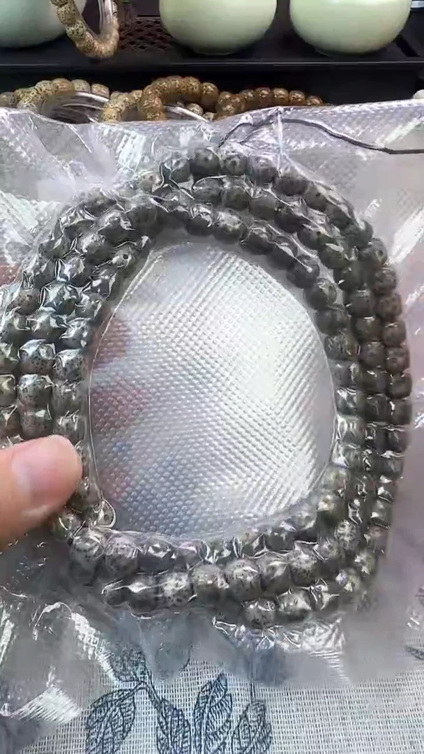 手串星月菩提10石玉桶珠108 9×8高透精工