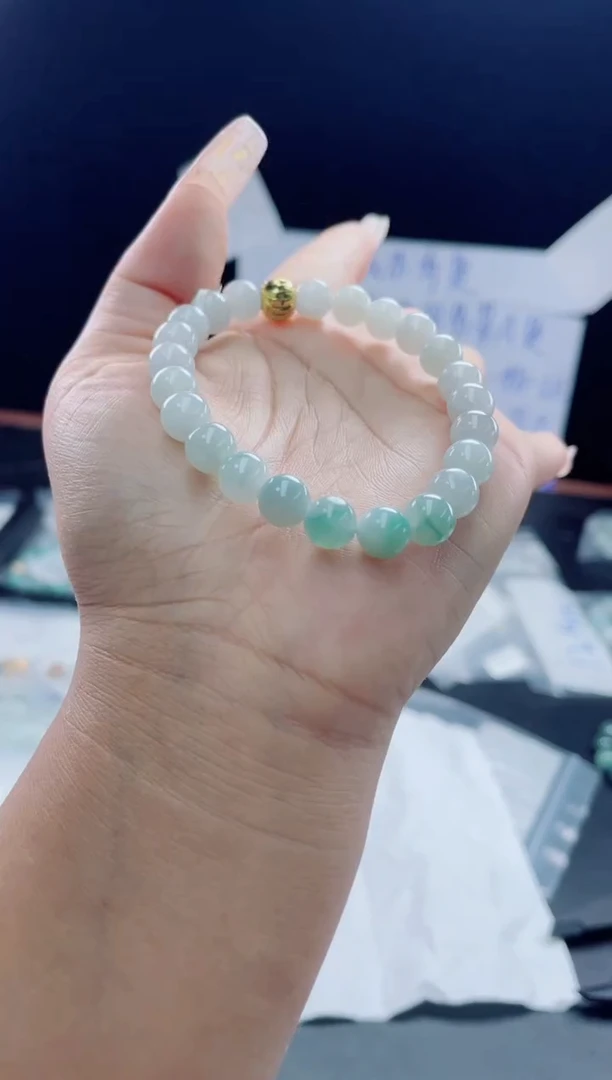 未镶嵌定制翡翠珠串7.9