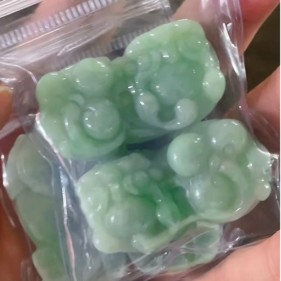 【玉经纶】-47308/Q213-天然A货翡翠貔貅吊坠-多样性发其/一对