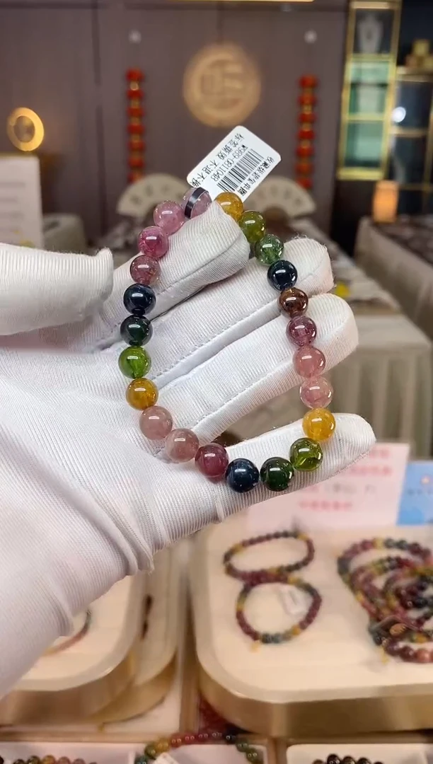 未镶嵌老矿碧玺单圈手串8mm+碧玺xion多样性发一条