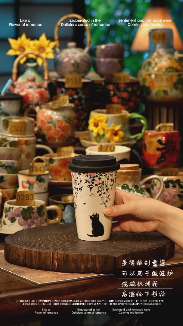 陶瓷景德镇高温釉下彩手工手绘款式@A0780@