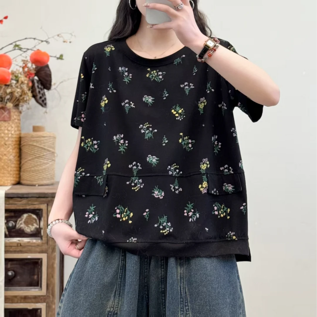 9723新款夏季时尚减龄气质显瘦短袖T恤