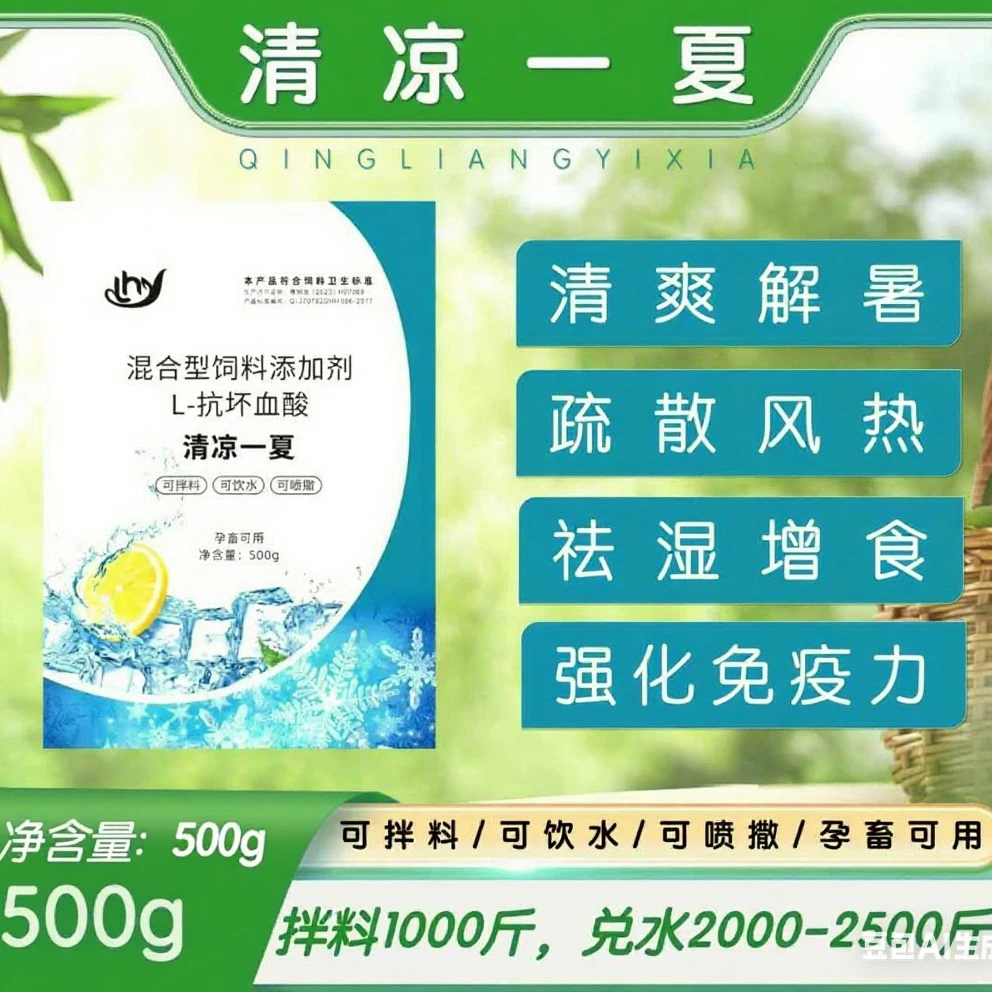 鸡鸭鹅兽用清凉一夏清热解暑降温夏季正品饲料添加剂