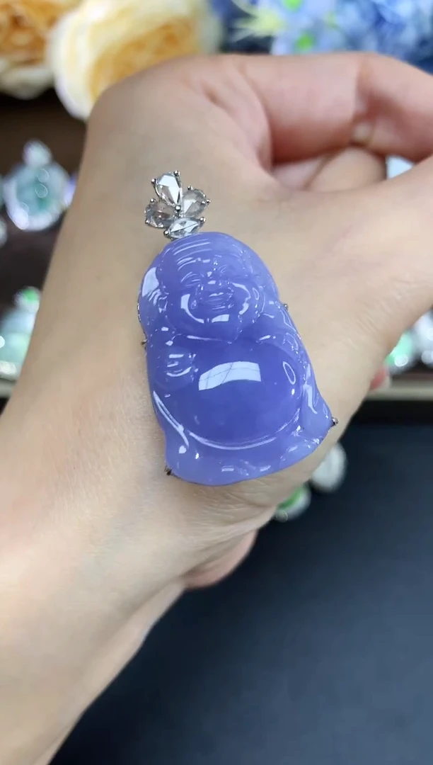 吊坠(不含链)18K金镶嵌翡翠113|