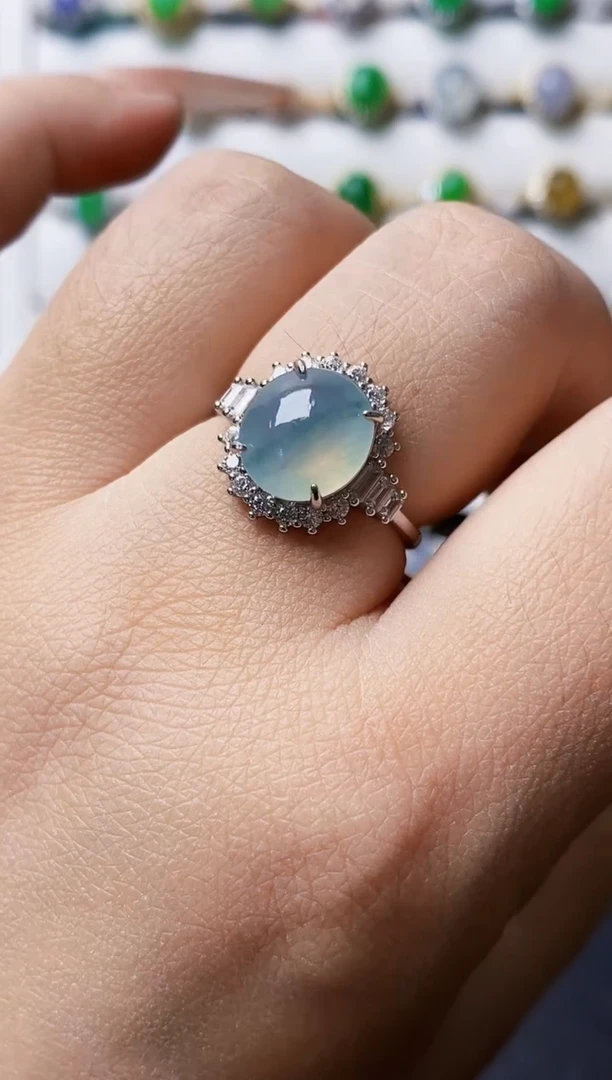 银S925镶嵌戒指翡翠1045