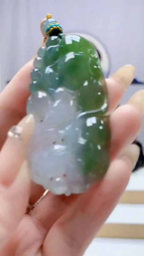 未镶嵌定制翡翠5159DD-毛货挂件82