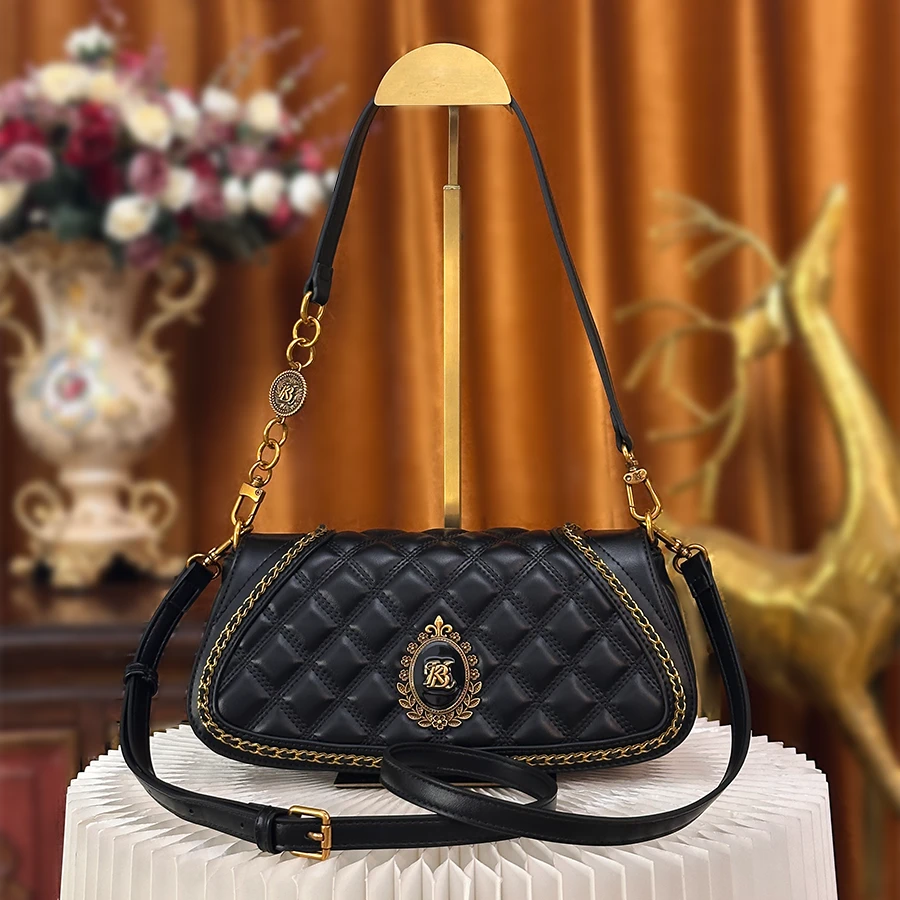 【小颜定制】正品KB品牌新款菱格法棍包高级链条腋下单肩斜跨包9275