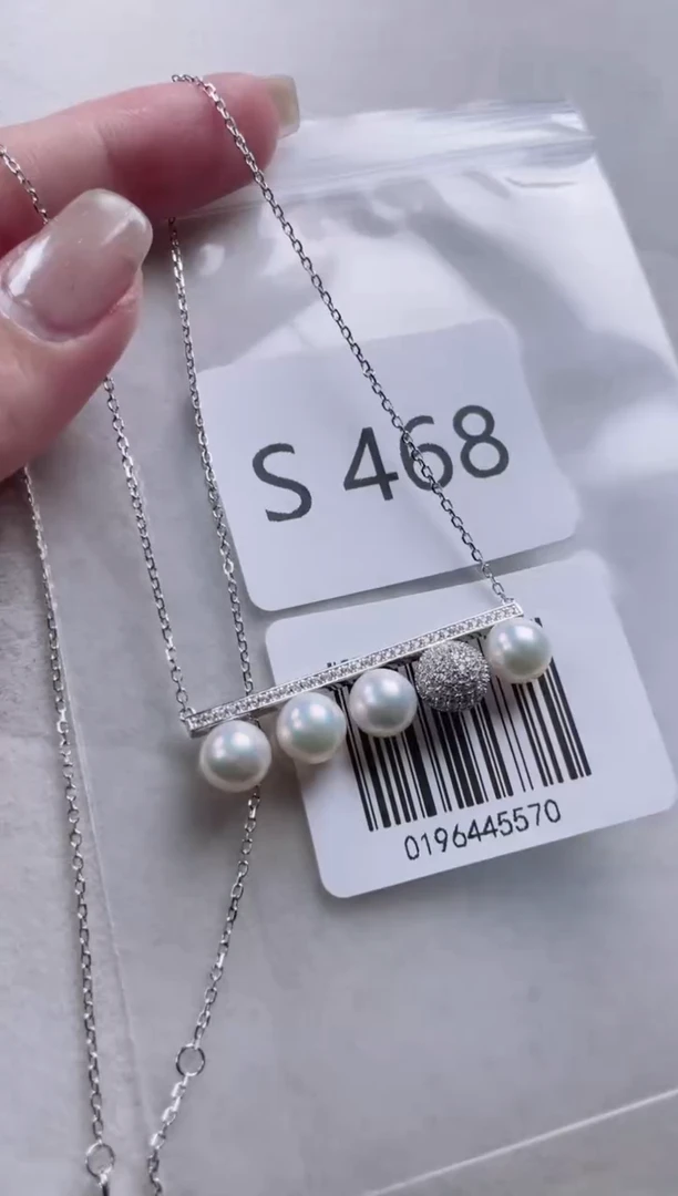 【闪购商品】淡水珍珠套链银S925镶嵌S468