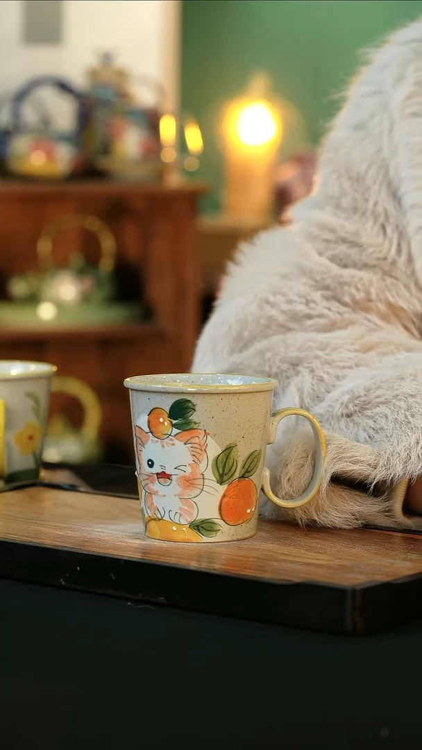 【闪购商品】杯手绘心瓷陶瓷浮力