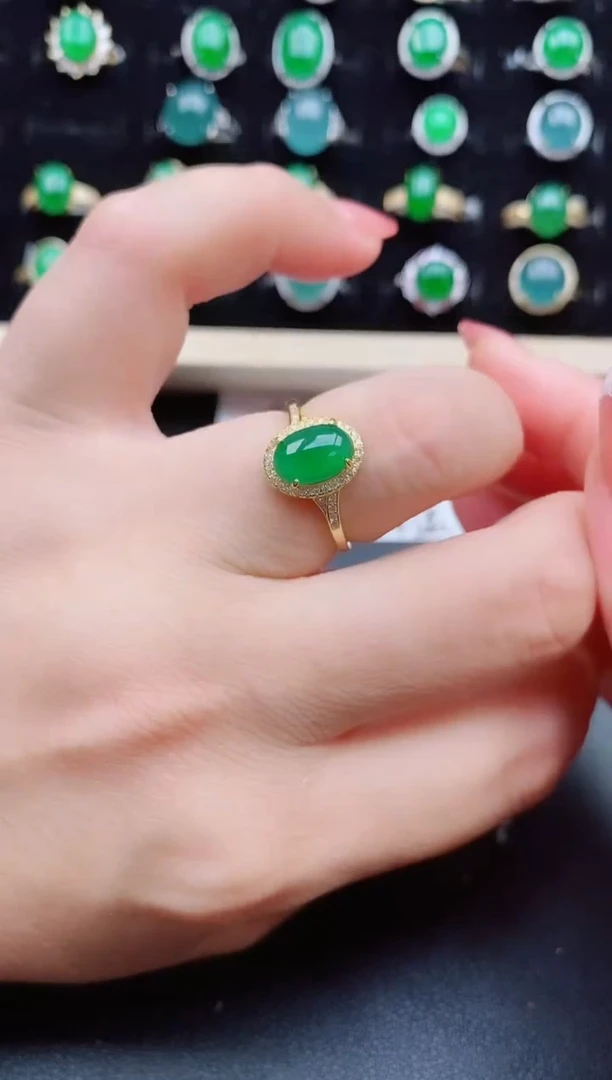 【闪购商品】翡翠戒指银S925镶嵌656656